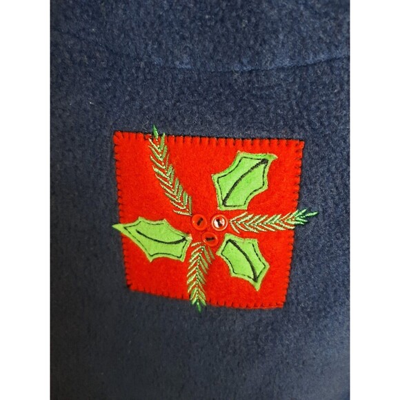 Vintage Fleece Christmas Sweater Women XL Snowman Jenny Buchanan Blue Festive - Picture 7 of 11